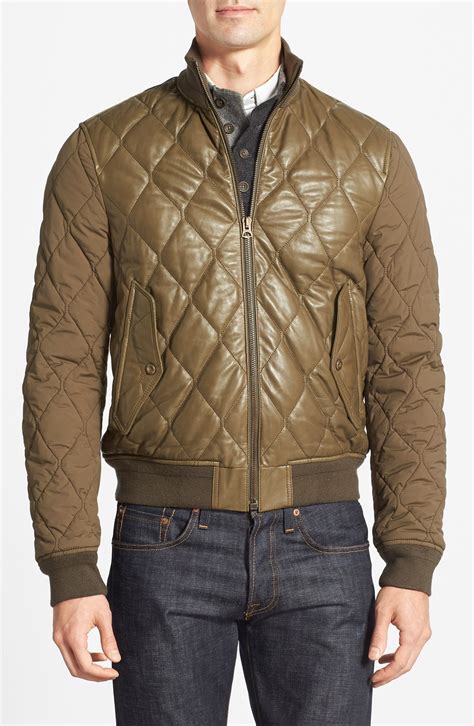 mens burberry bomber|Burberry men's quilted bomber jackets.